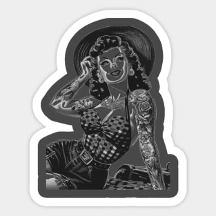 vintageattoo farm girl boy Sticker